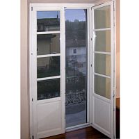 Fixed insect screen roll-upfor French doors