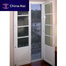 Fixed insect screen roll-upfor French doors