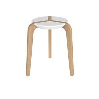 Contemporary stool oaklacquered wood3-legged