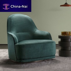 Contemporary armchair Clubfabricleatherwooden