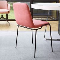Contemporary chair TADAOindoorfabricchrome steel base