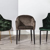 Contemporary chair HEREindoorvelvetstainless steel base