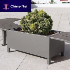 Steel planter IMAGINErectangularwith integrated benchcontemporary