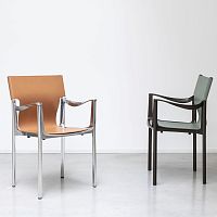 Contemporary chair Veniceindoorleatherpainted aluminum base