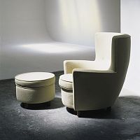 Contemporary armchair Moragasfabricwith footresthigh-back