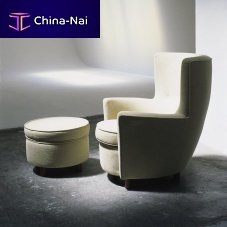 Contemporary armchair Moragasfabricwith footresthigh-back