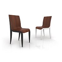 Contemporary chair CALIindoormolded plywoodlacquered wood base