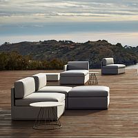 Contemporary fireside chair MOOD XLfabricwith removable cushiongray