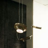 Pendant lamp AFTER GLOWbrasstempered glass facingoriginal design