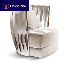 Contemporary armchair TWISTfabricleatheriron