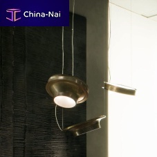 Pendant lamp AFTER GLOWbrasstempered glass facingoriginal design