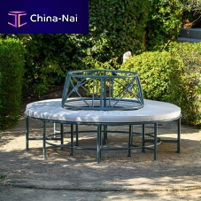 Neoclassical public bench 1800aluminumwith backrestupholstered