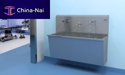 Wall-mounted hand basin FLUVIUScountertopwith postrectangular