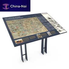 Thermo-lacquered steel orientation table ARTCORPSenamaled lava stonefor public space