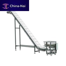 Inclined conveyor hinged beltfeedelectric drive