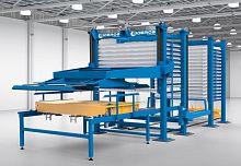 Cutting loading and unloading system sheetfor storage systemsautomatic