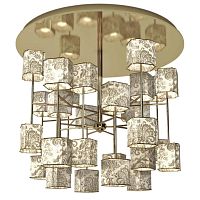Contemporary chandelier Roses Lotusmetalbrasssilk