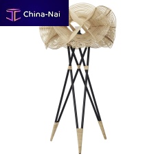 Floor-standing lamp NARRAaluminumrattancontemporary