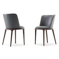 Contemporary chair JOANindoorleatherash base