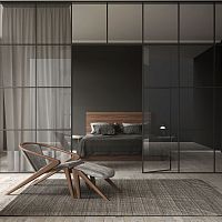 Scandinavian design armchair P.R. LOUNGEfabricleathercork
