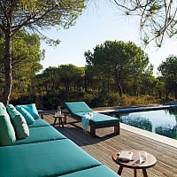 Contemporary sun lounger LANDSCAPE ALUbrown