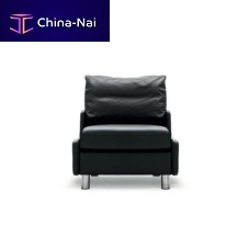 Contemporary fireside chair E200leatherfabricblack