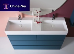 Console washbasin ELEGANCEceramicwith mixer tapdouble