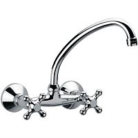 Wall-mounted double-handle mixer tap V7005 chrome-plated brasskitchen2-hole