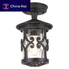 Traditional ceiling light HEREFORDroundglasscast aluminum