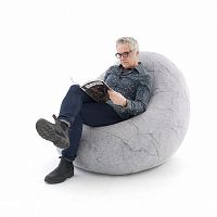 Contemporary bean bag STONE CAPSULESwoolhandmadewith footrest