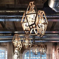 Pendant lamp CRYSTALcrystalsolid woodoriginal design