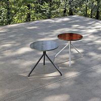 Contemporary side table Trioglazed ceramicHPLsandstone