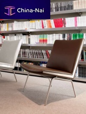 Contemporary fireside chair CH401leatherby Hans J. Wegner