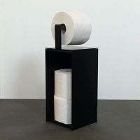 Floor-mounted toilet roll holder FRANZstainless steelblacksatin