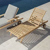Traditional sun lounger CAMARAT XLBatyline®Sunbrella®teak