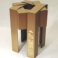 Original design stool THIS SIDE UPcardboard basebrown