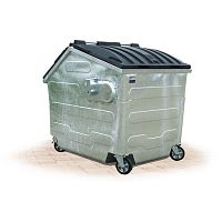 Rear loading waste bin HSB 2,3steelgalvanised steelrecycling