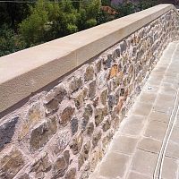 Stone wall coping for garden enclosures