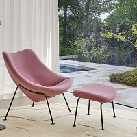 Contemporary footrest Oyster lacquered steelpolyurethane foamby Pierre Paulin