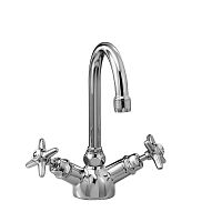 Double-handle washbasin mixer tap 3216countertopchrome-plated brassbathroom
