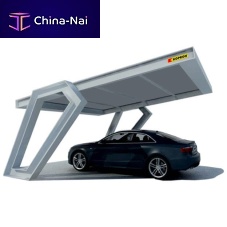 Sheet metal carport K-LAMBOfor parking lotswith solar panel