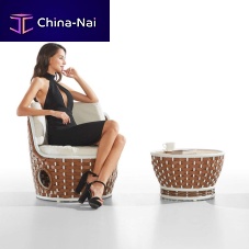 Contemporary coffee table HY-20041A+Zrattanrattan baseround