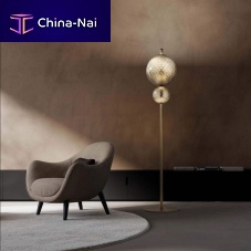 Floor-standing lamp TERRA&LUNAaluminumironblown glass