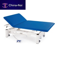 Electric Bobath table TITAN2on casterswith adjustable height backrest2-section
