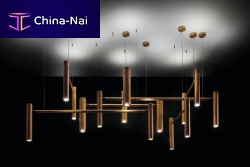 Pendant lamp TUBULARbrasscontemporarycorded
