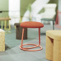 Contemporary stool TIPSY fabricmetal basecentral base