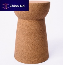 Contemporary stool FORMAcorkwooden basecentral base