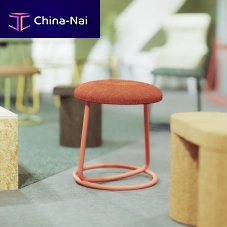 Contemporary stool TIPSY fabricmetal basecentral base