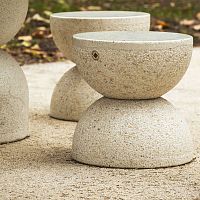 Contemporary stool 112woodenhigh-performance concreteglass fiber reinforced concrete