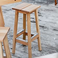 Outdoor bar stool CHALENOcontemporarywoodenwooden base